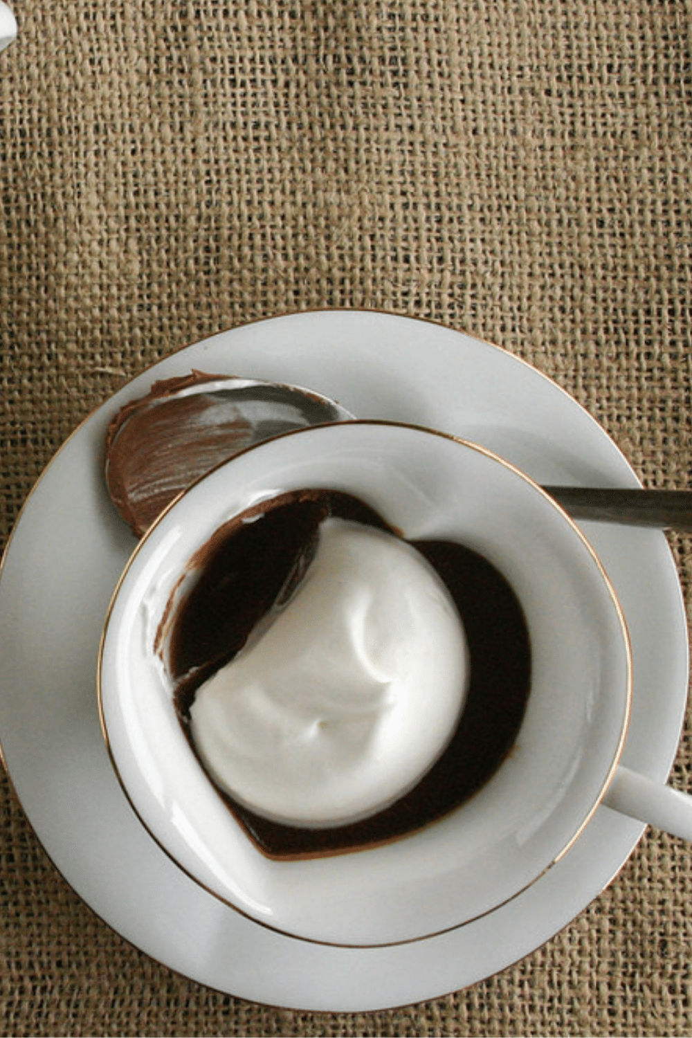 Chocolate Pots de Crème close up photo
