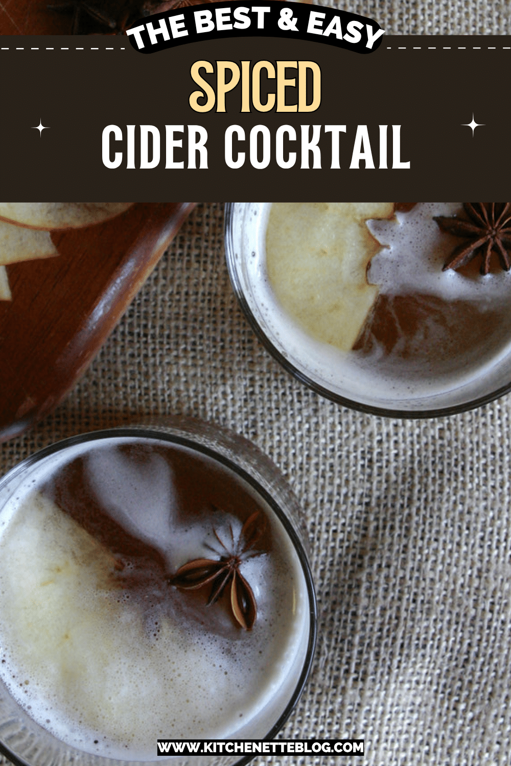 Ready to be pinned photo of Spiced Cider Cocktail