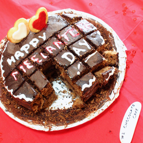 happy "meelantine's" day chocolate cake