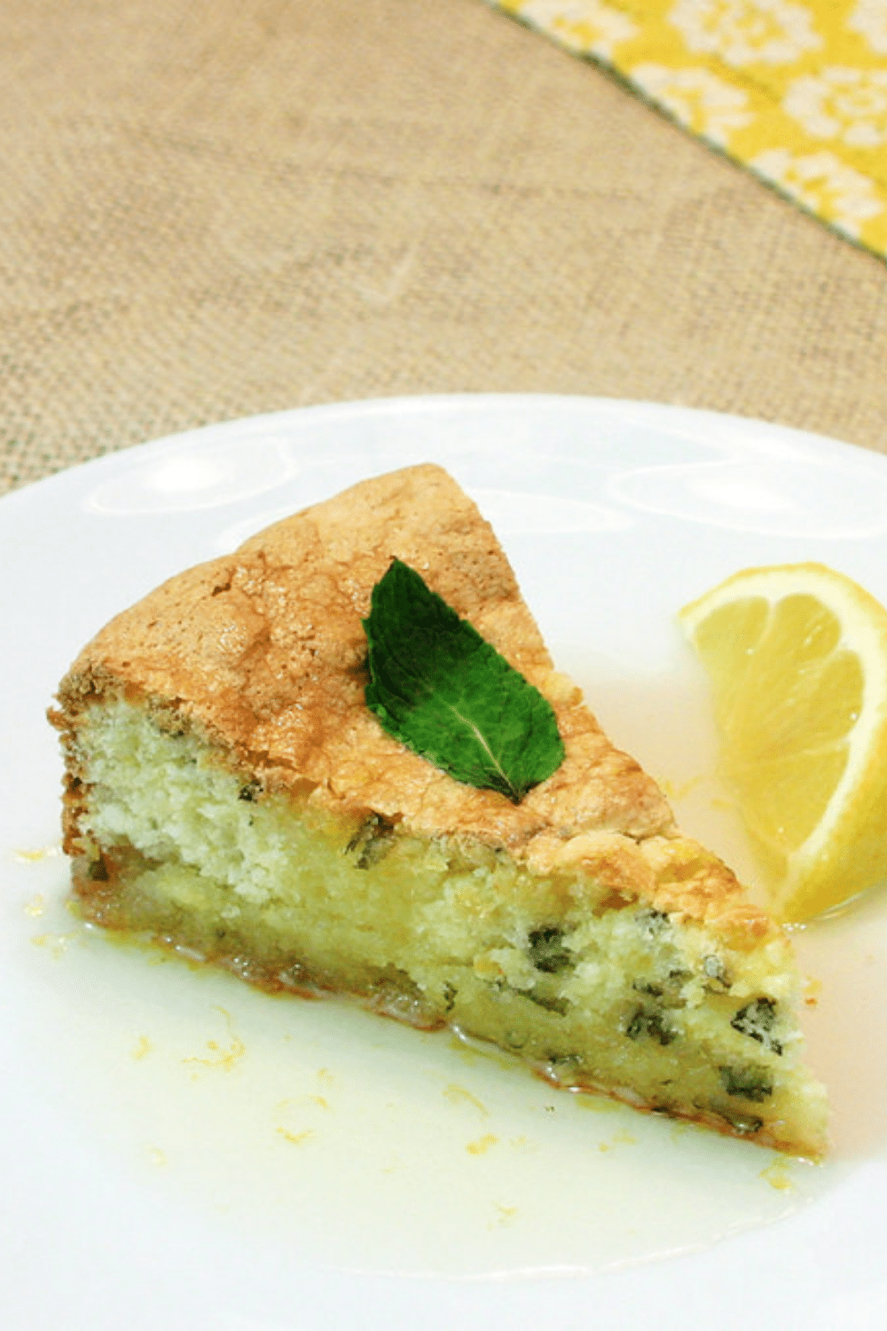 Lemon-Mint Cake with Lemon Syrup