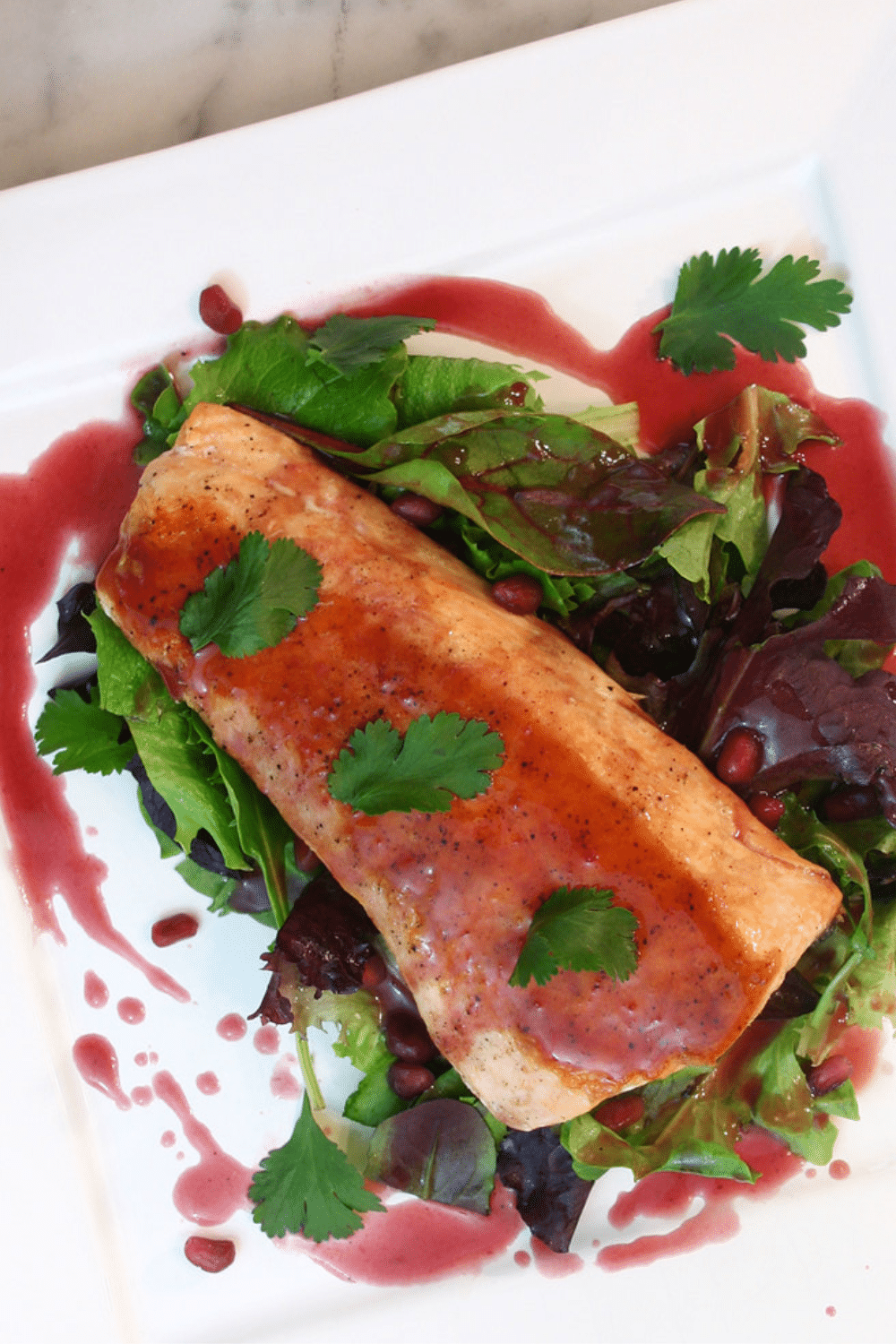 Pan Seared Salmon with Pomegranate Reduction