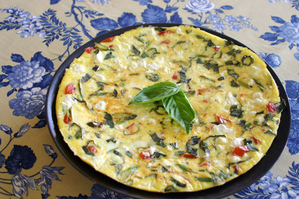 asparagus tomato basil feta frittata