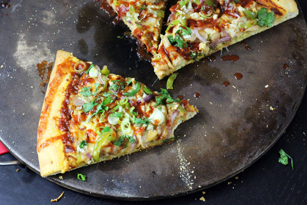 loaded bbq chicken pizza