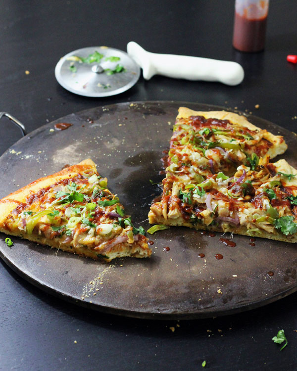 loaded bbq chicken pizza