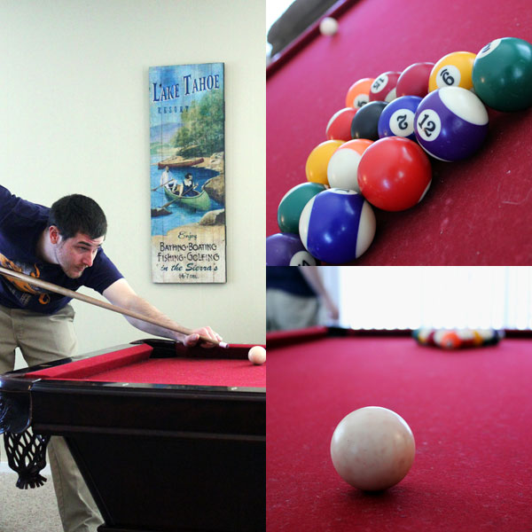 playing pool