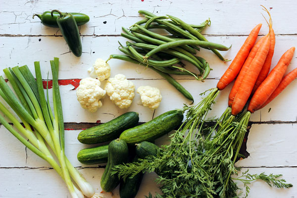 vegetables, pre-pickling