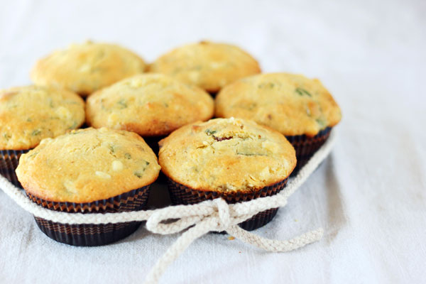 bacon basil cornbread muffins