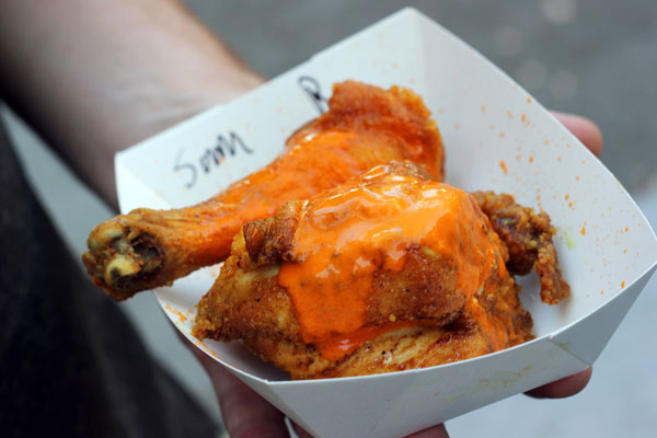 fried chicken with sriracha butter