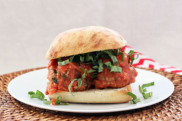 Sausage & Goat Cheese Meatball Sandwiches