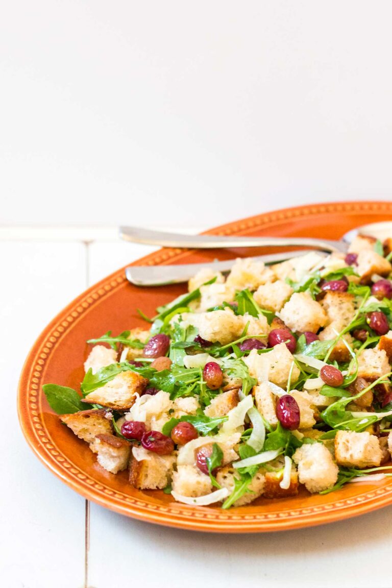 Roasted Grape Panzanella Salad