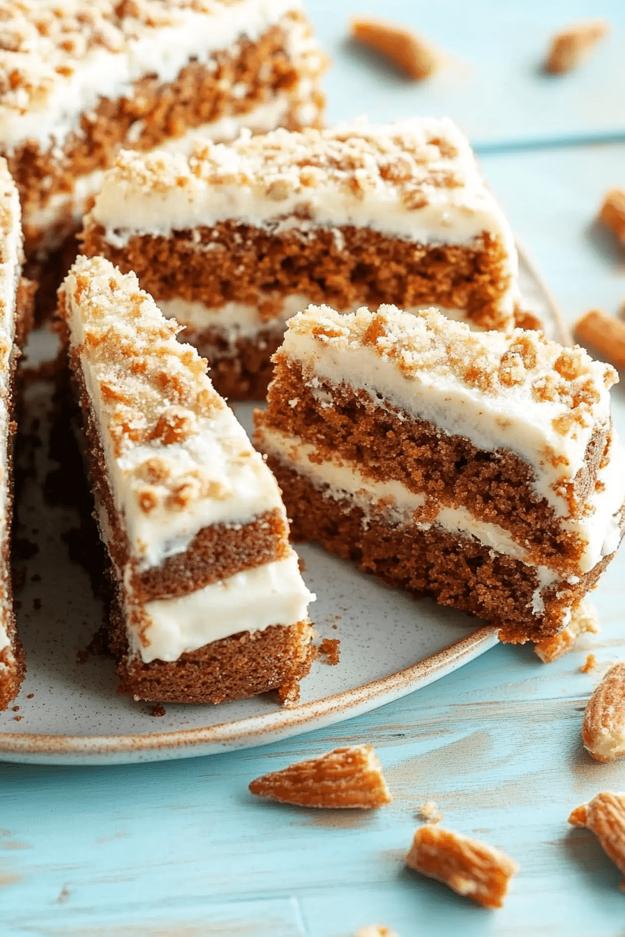 Instant Pot carrot cake on a plate, ready for breakfast or snack time.