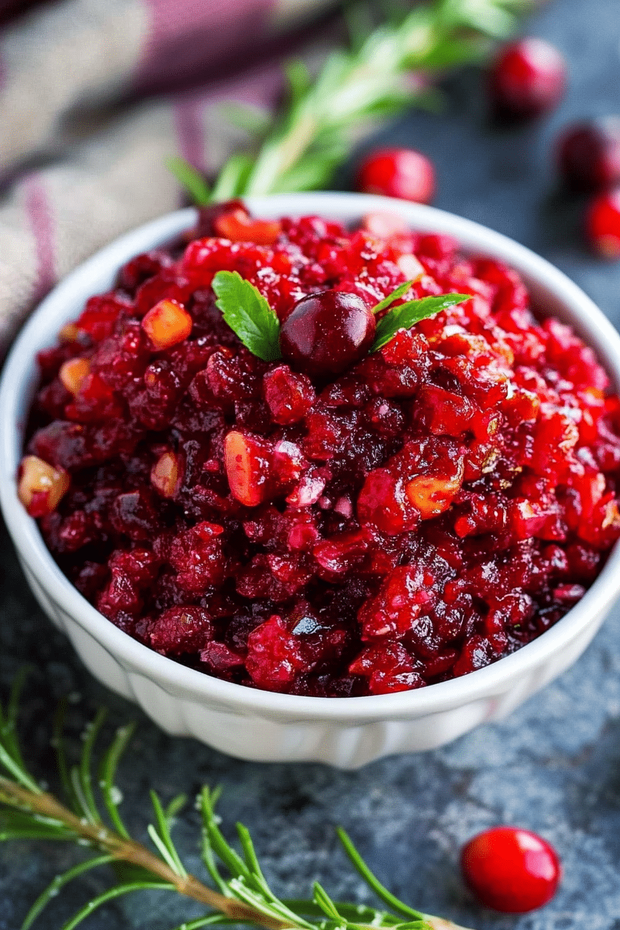 bowl of Cranberry Ginger Relish recipe