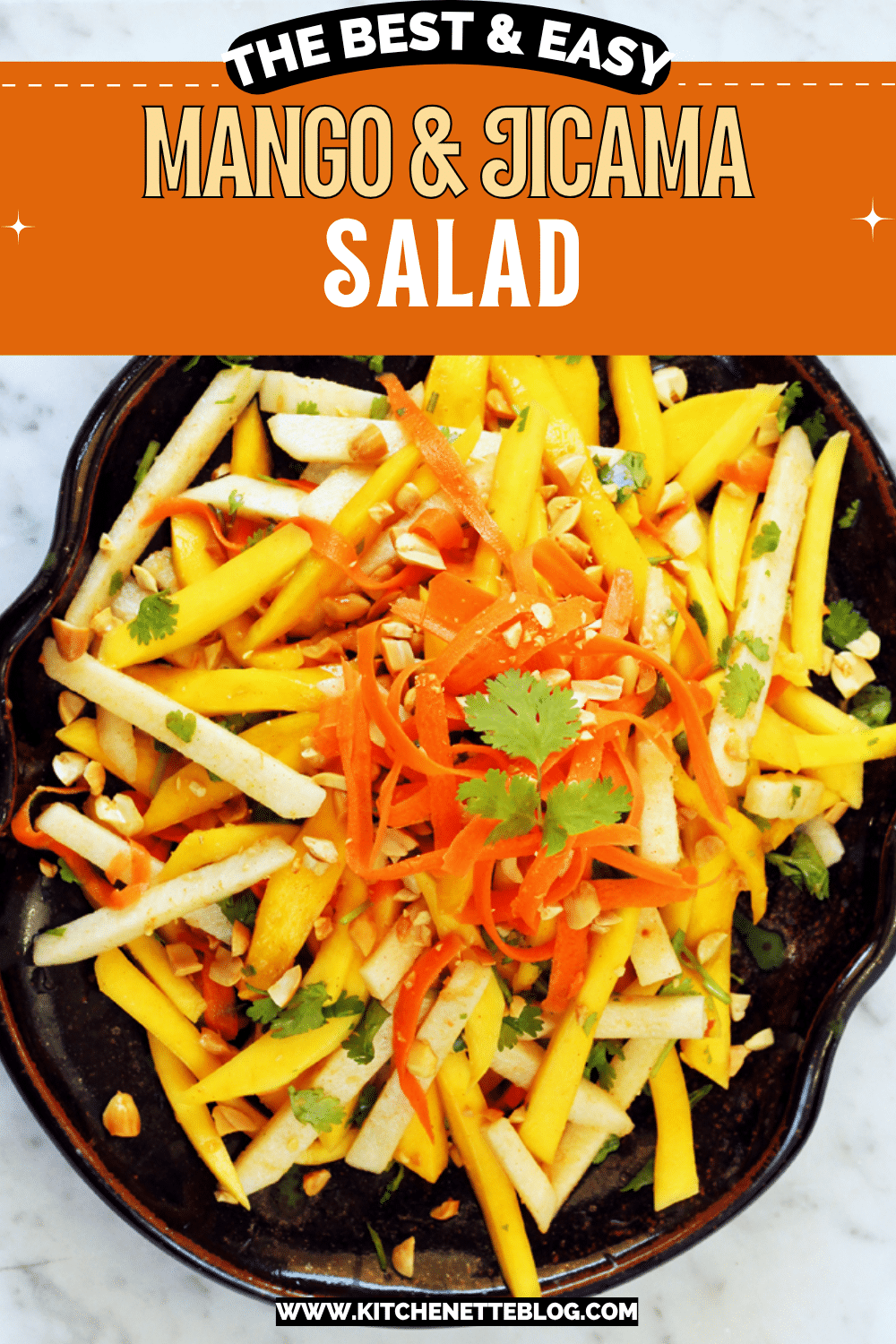Mango & Jicama Salad ready to be pinned