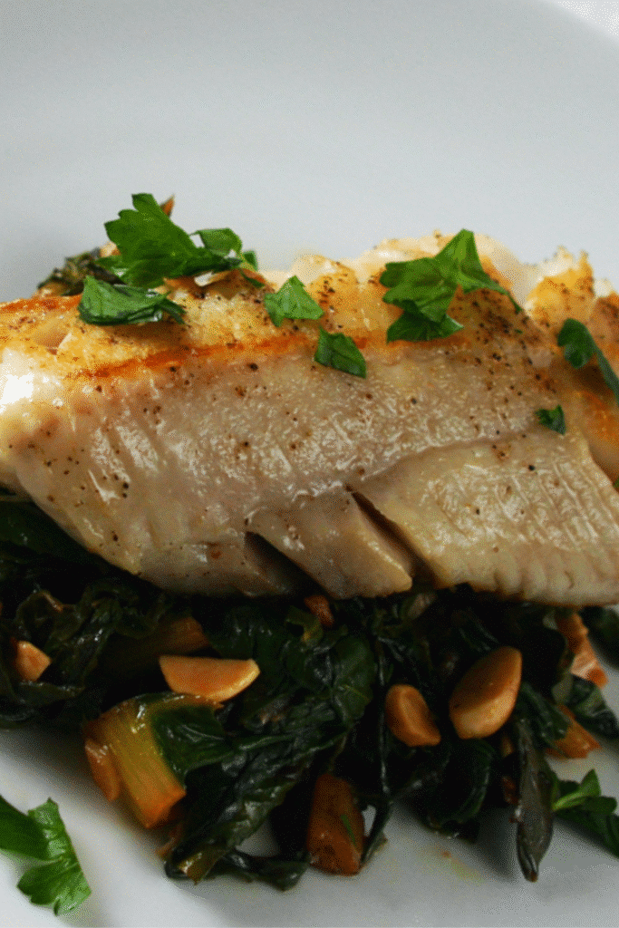 Pan Seared Cod with Rainbow Chard