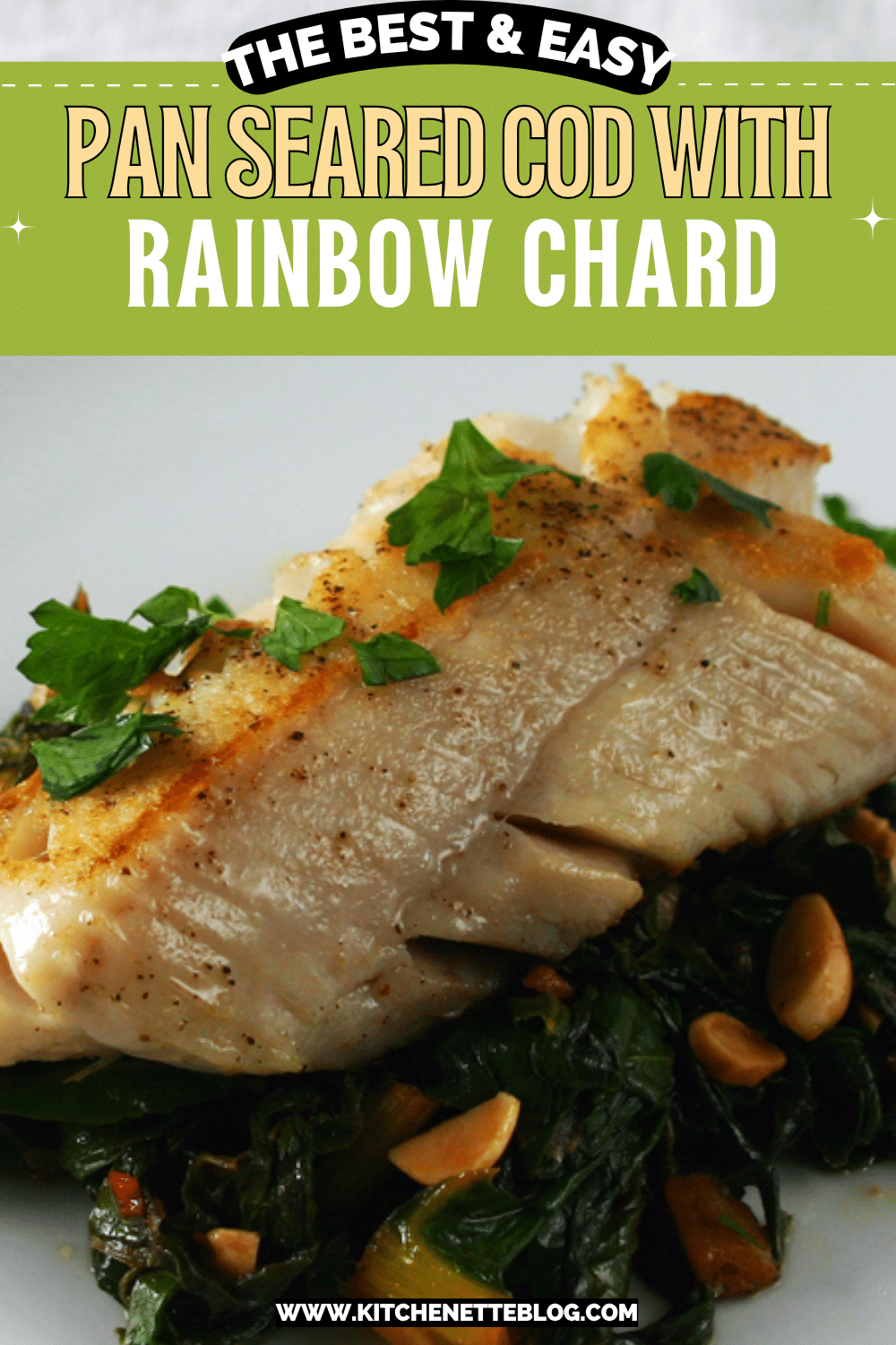 Pan Seared Cod with Rainbow Chard