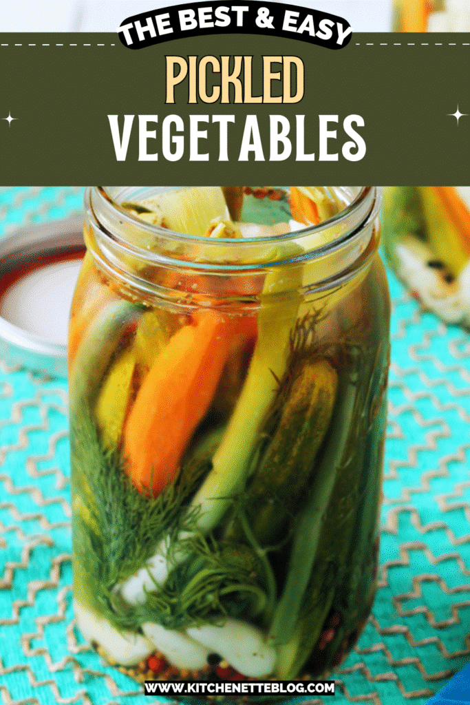 Pickled Vegetables ready to be pinned