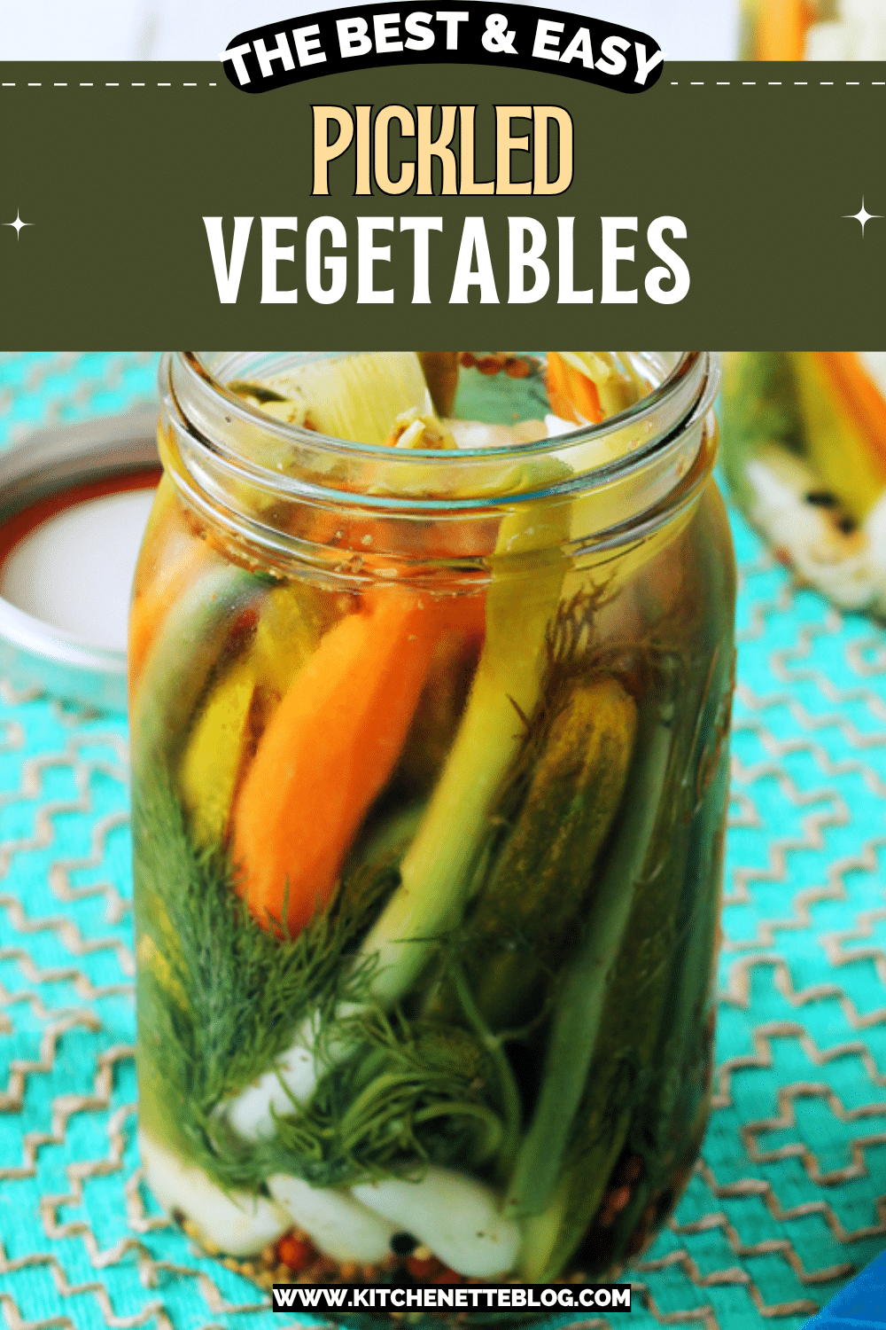 Pickled Vegetables ready to be pinned