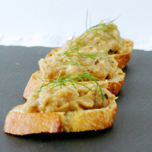 Roasted Fennel, Garlic & White Bean Crostini