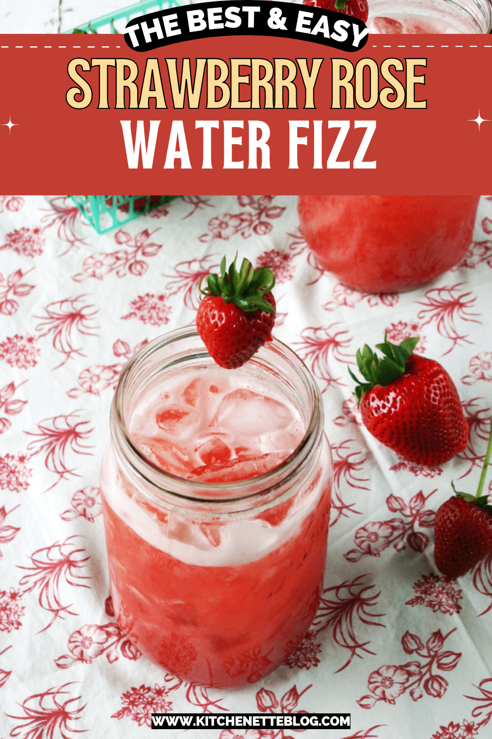 Strawberry Rose Water Fizz