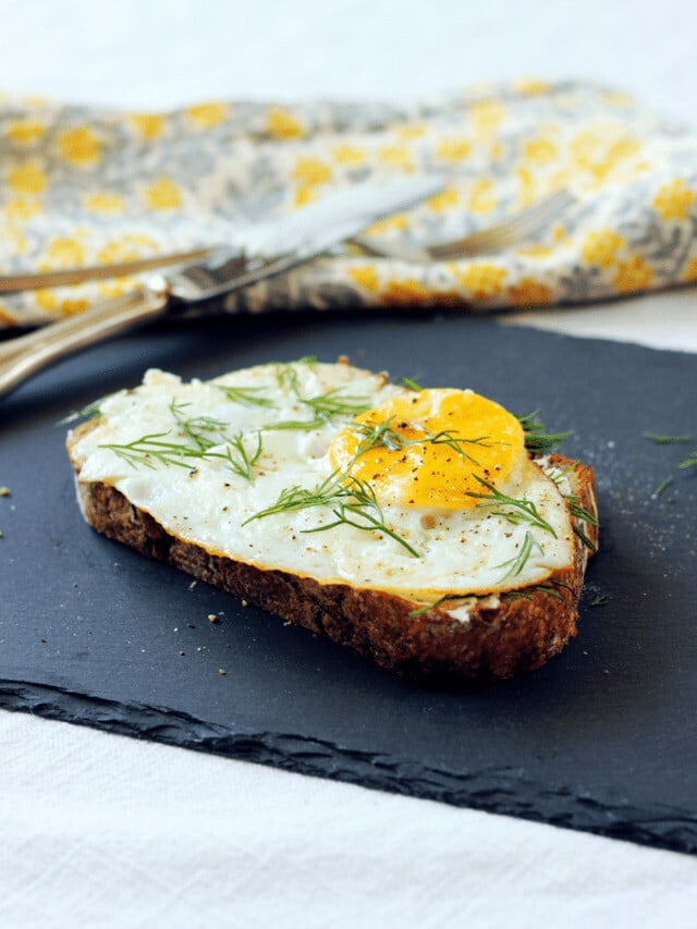 Open-Faced Egg & Goat Cheese Sandwich