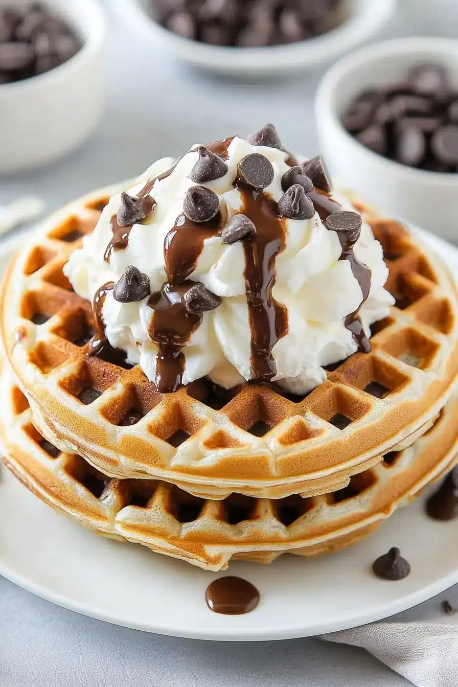 Chocolate Chip Waffles from Scratch