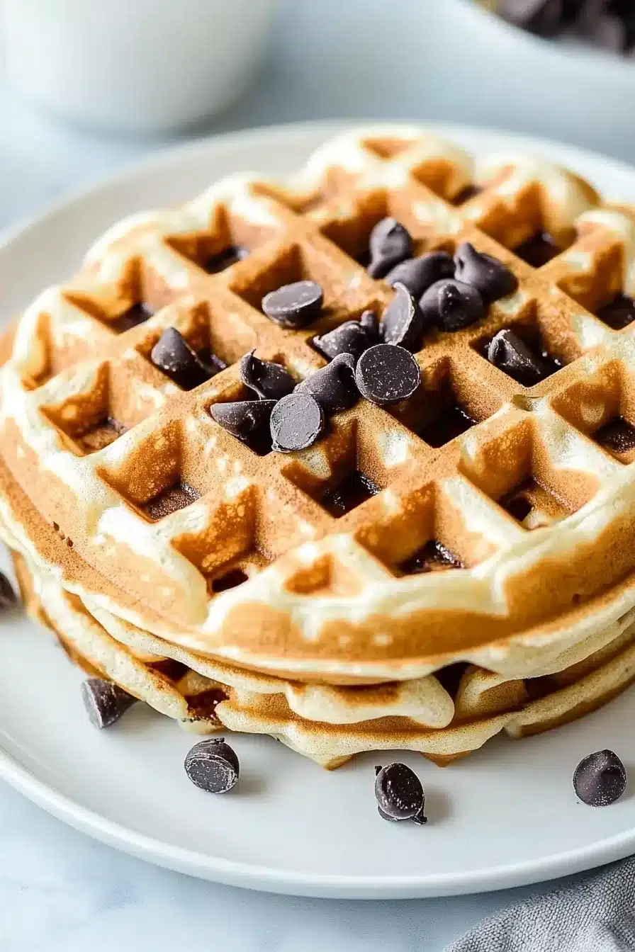 Chocolate Chip Waffles from Scratch