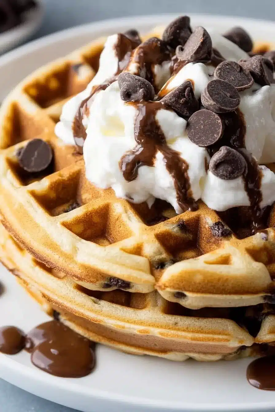 Chocolate Chip Waffles from Scratch