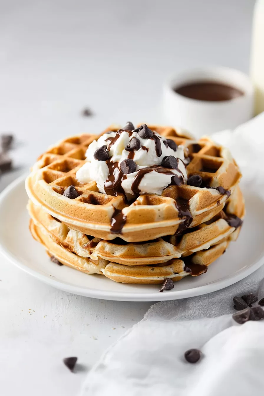 Chocolate Chip Waffles from Scratch