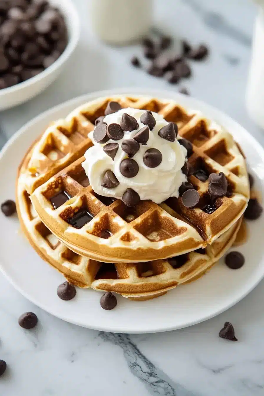 Chocolate Chip Waffles from Scratch