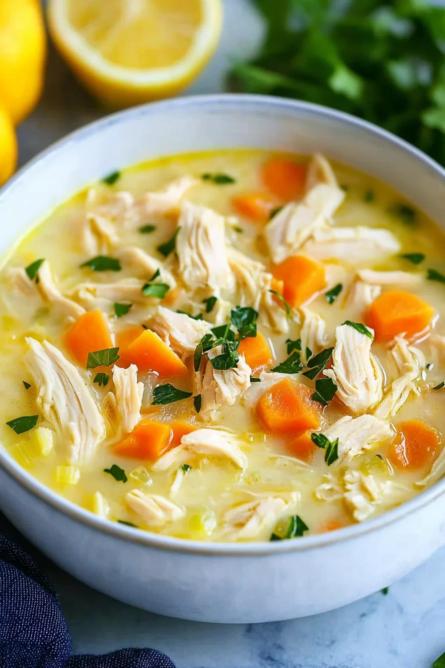 Creamy Greek Lemon Chicken Soup