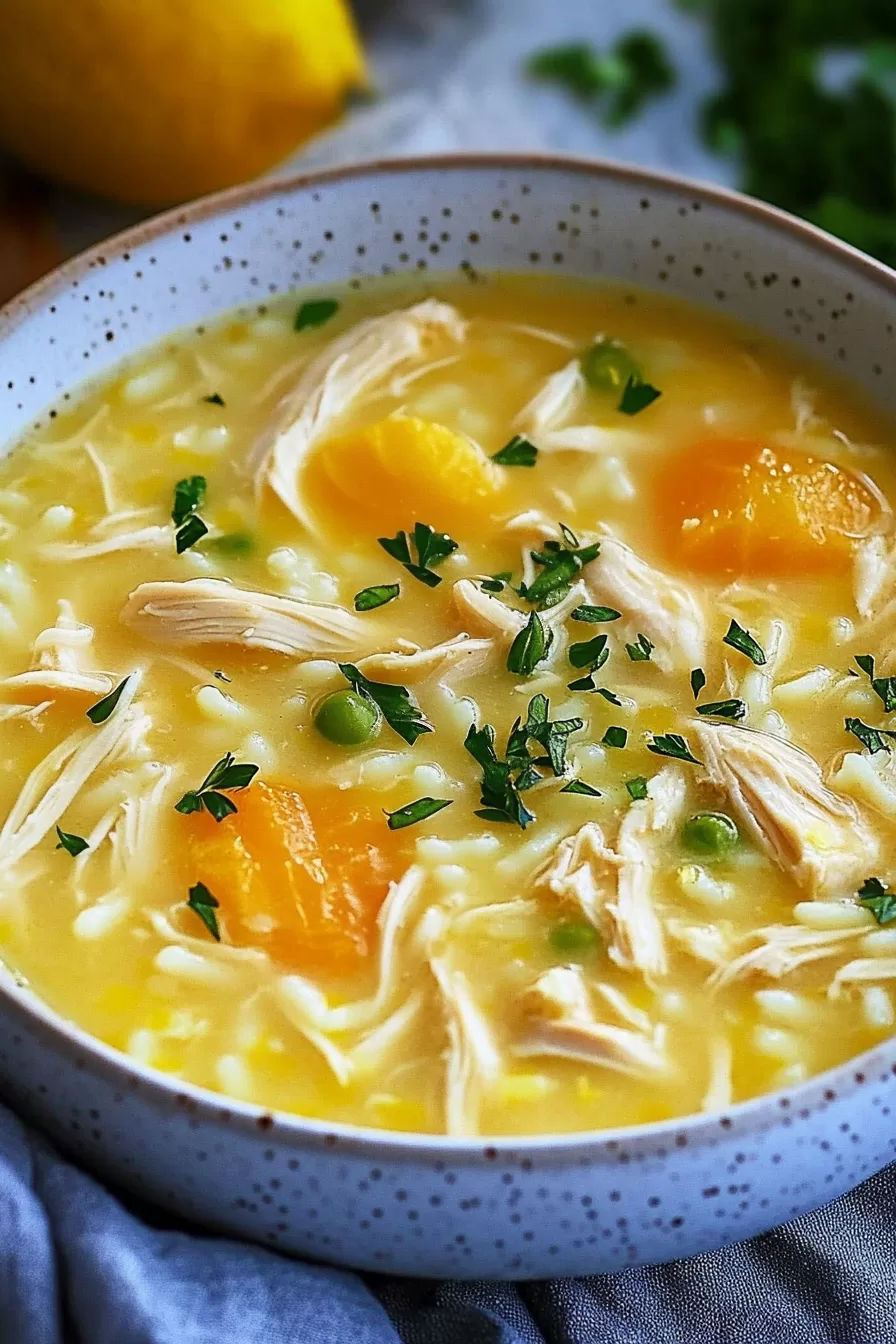 Creamy Greek Lemon Chicken Soup