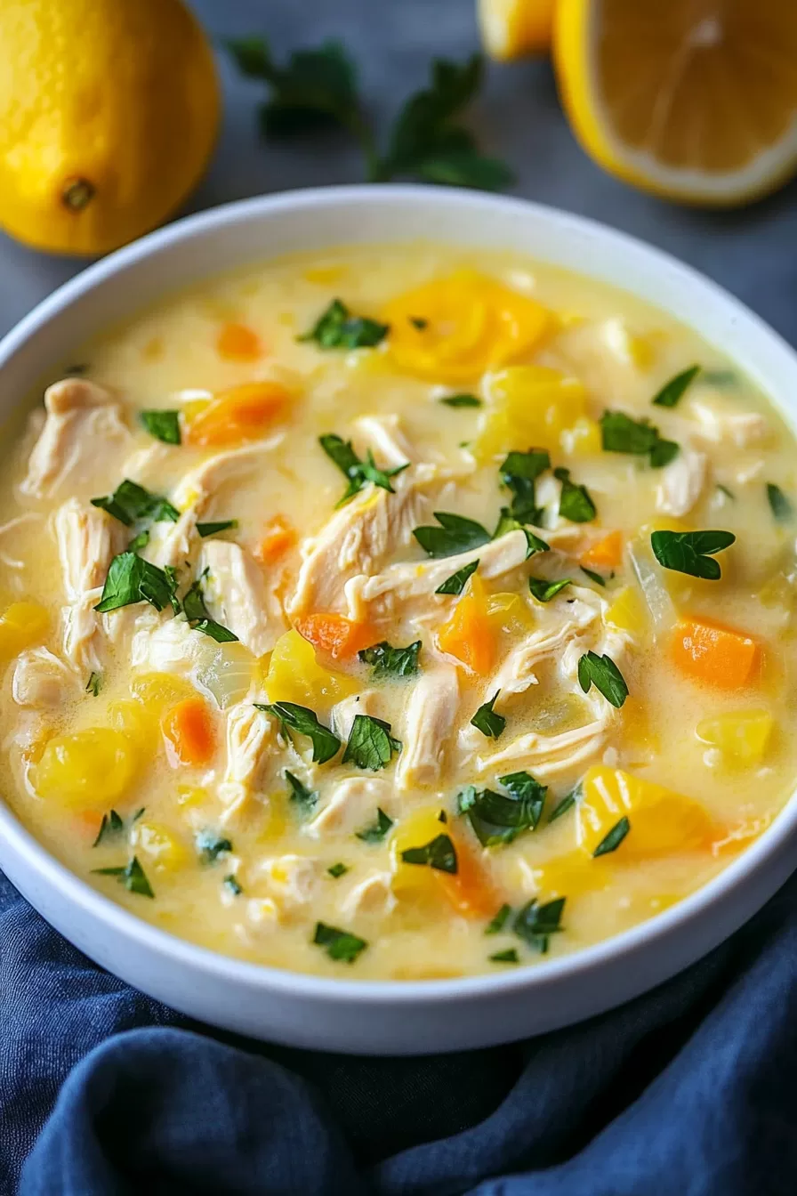 Creamy Greek Lemon Chicken Soup