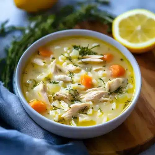 Creamy Greek Lemon Chicken Soup