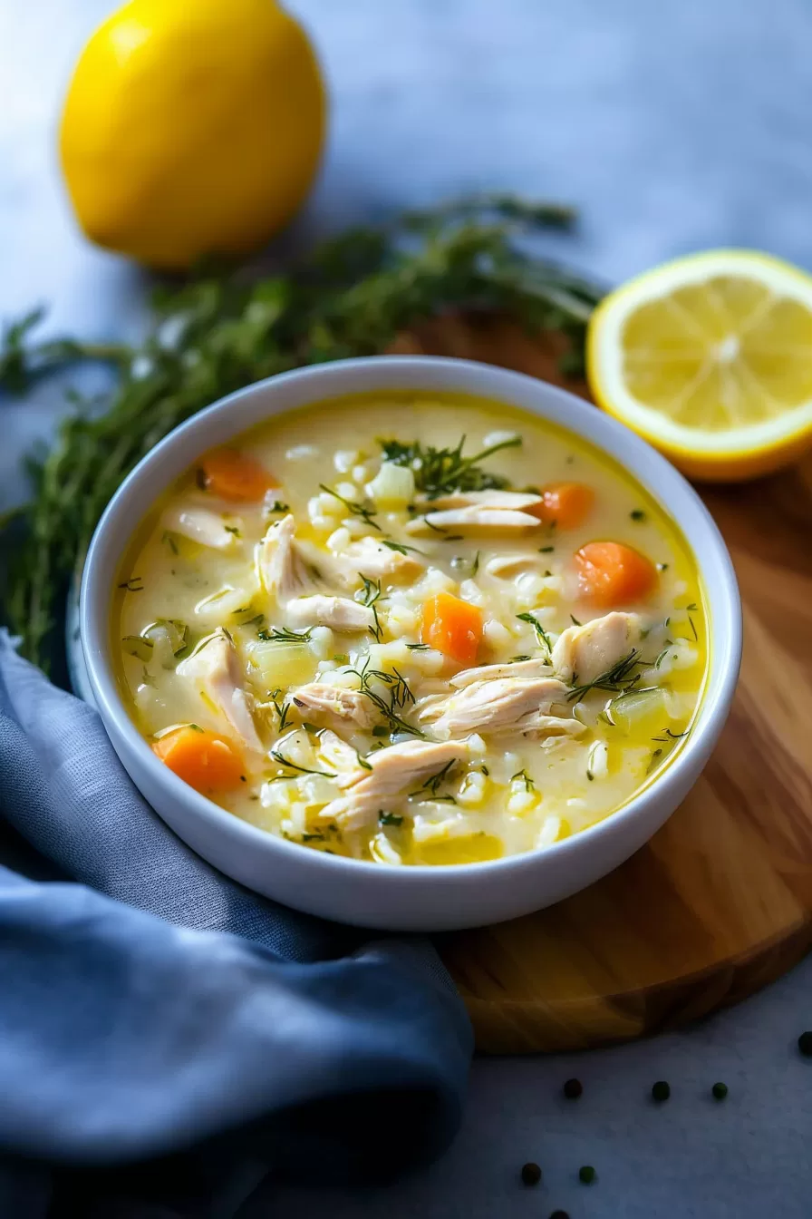 Creamy Greek Lemon Chicken Soup