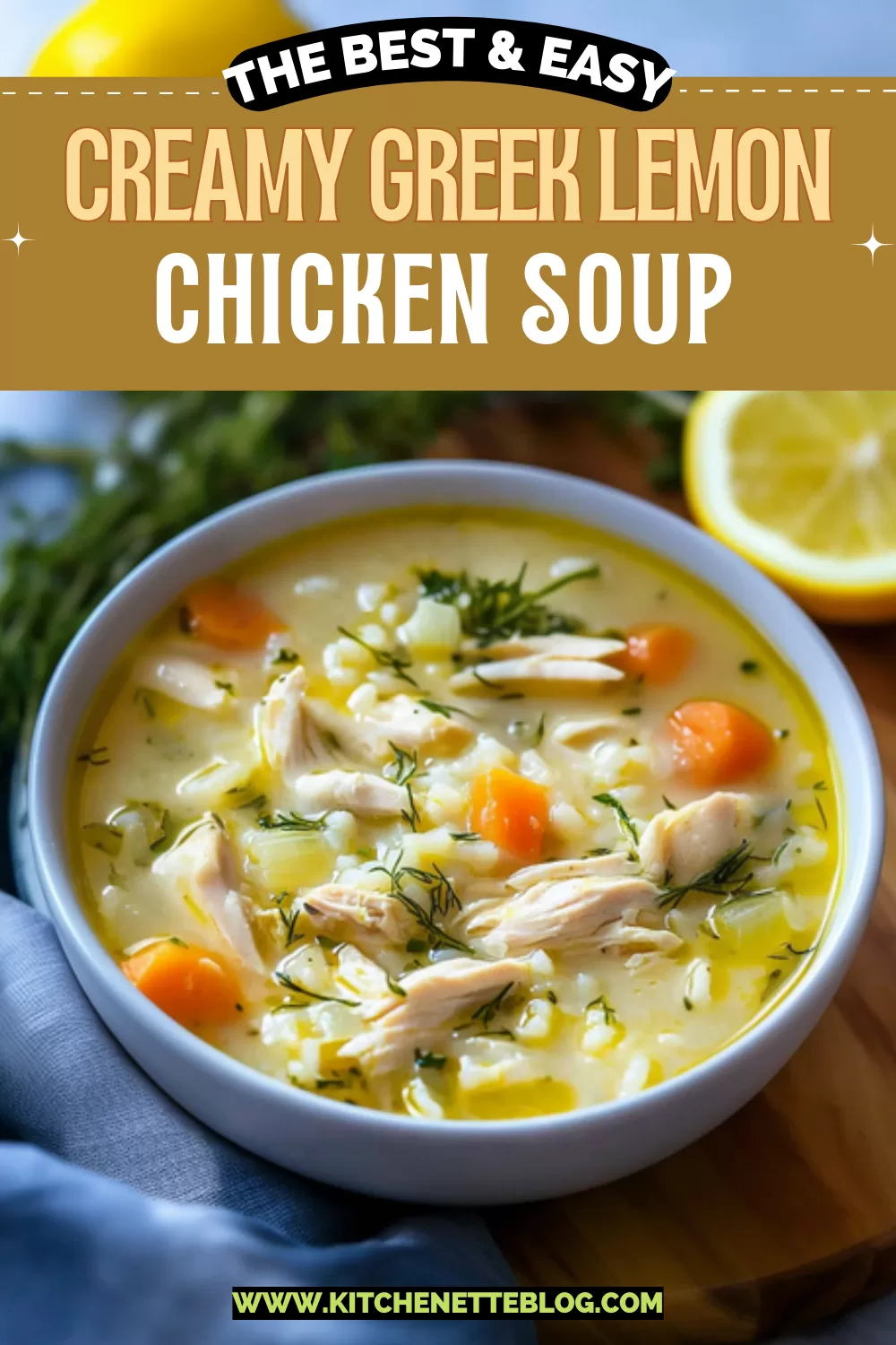 Creamy Greek Lemon Chicken Soup