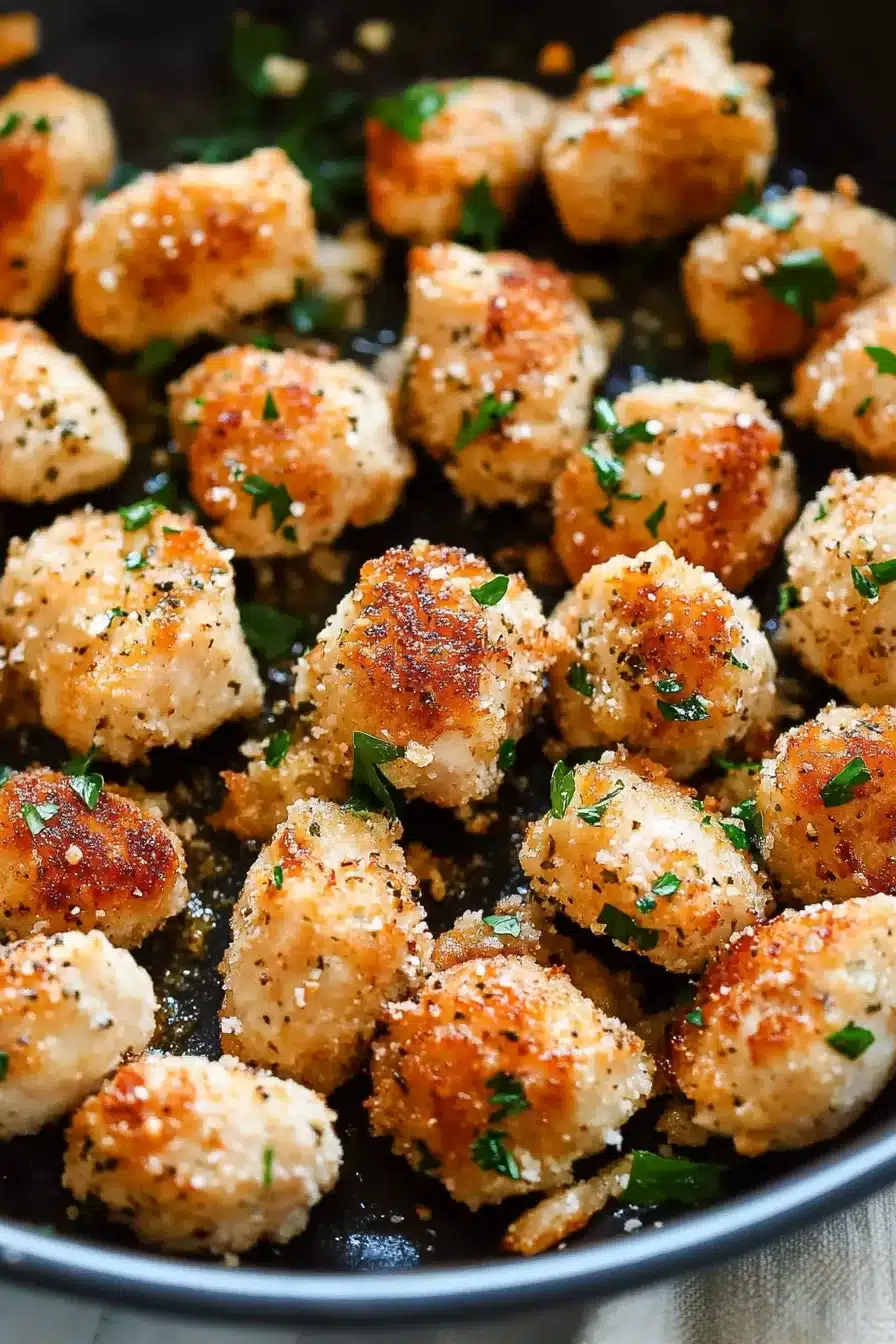 Crispy Garlic Parmesan Chicken Bites