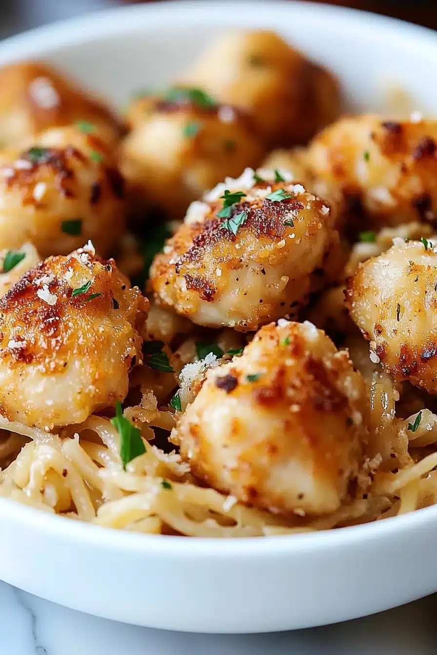 Crispy Garlic Parmesan Chicken Bites