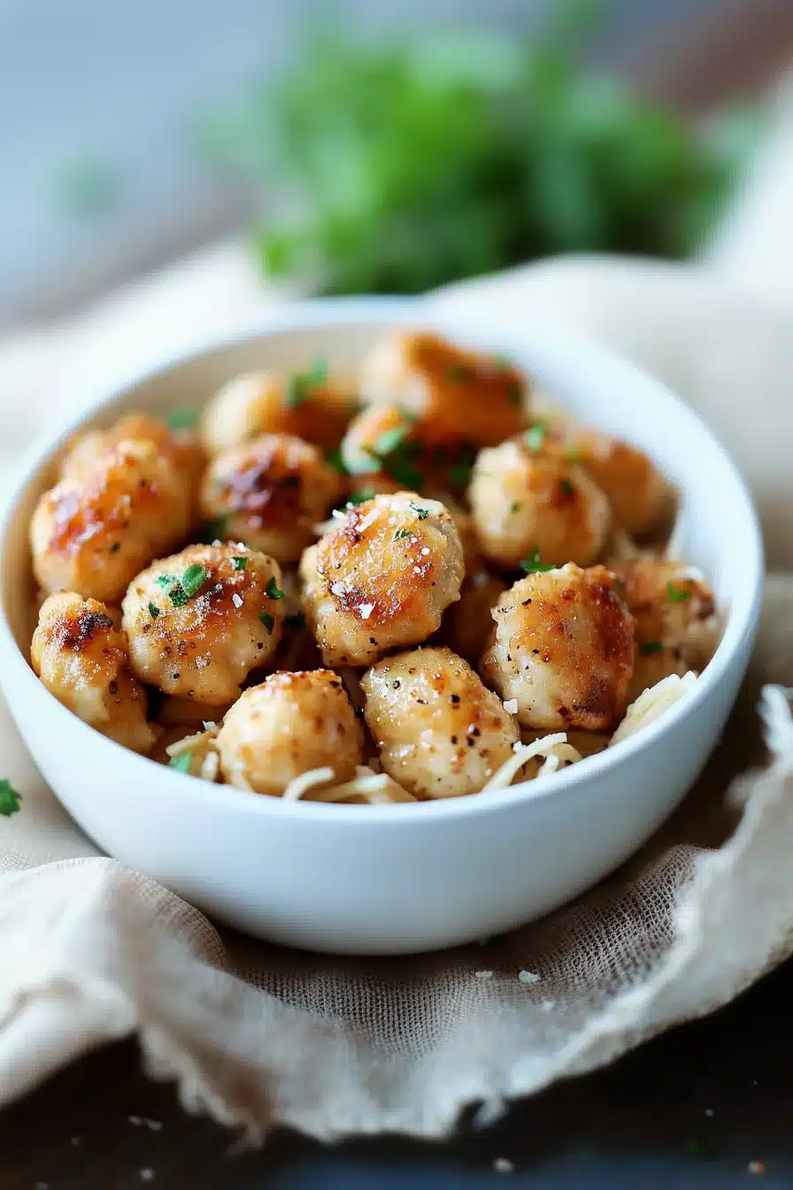 Crispy Garlic Parmesan Chicken Bites