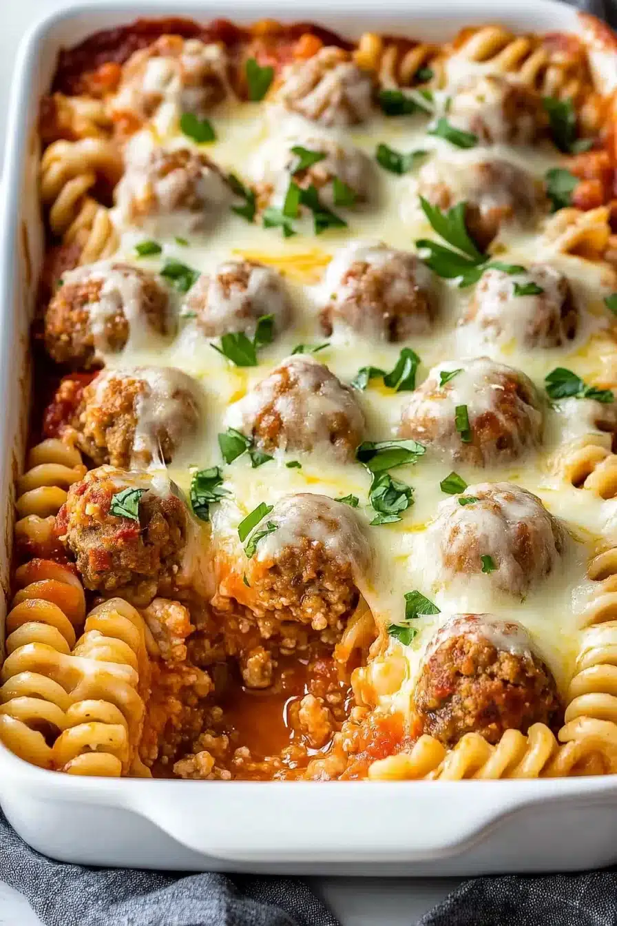 Dump and Bake Meatball Casserole