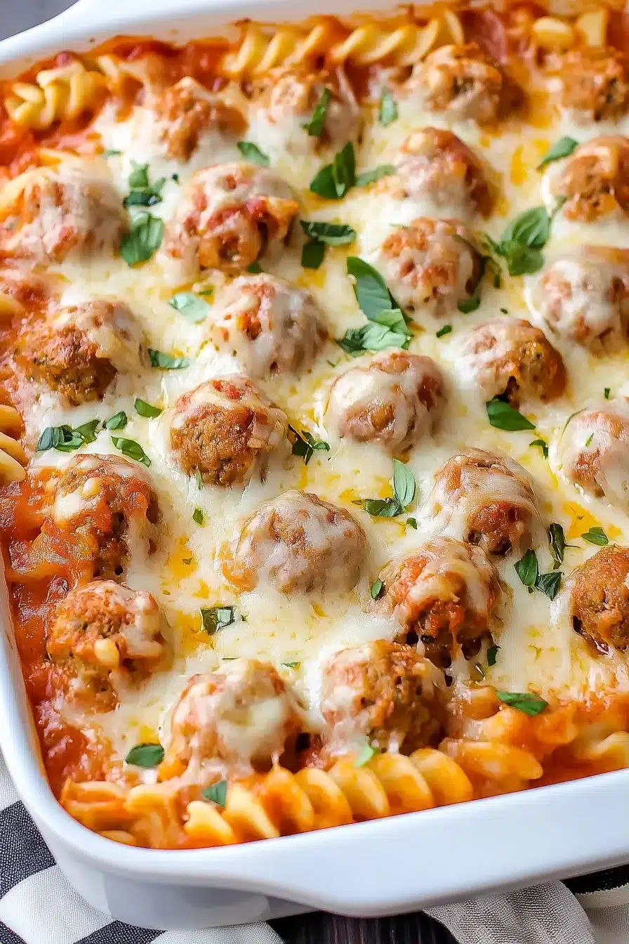 Dump and Bake Meatball Casserole