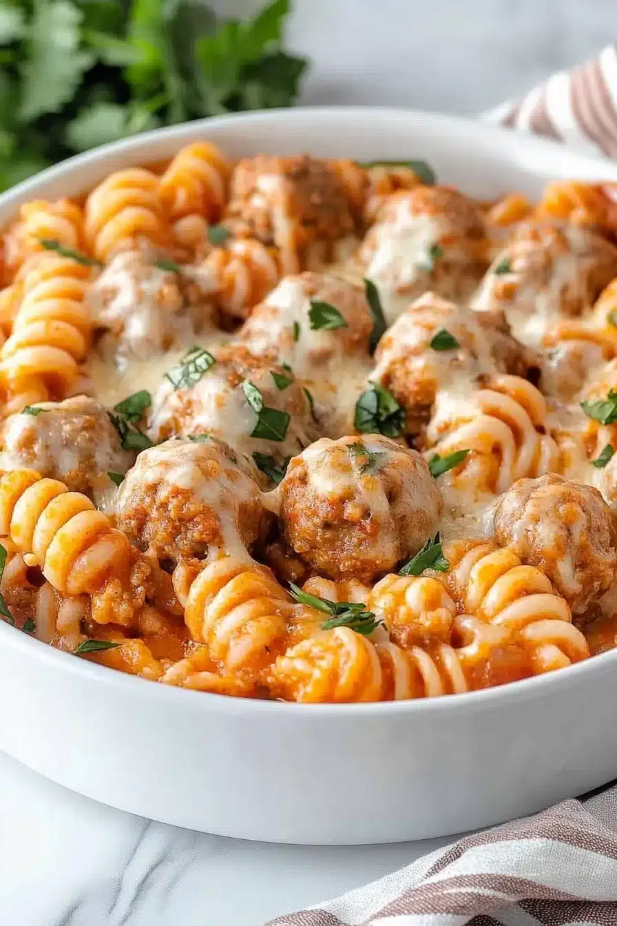 Dump and Bake Meatball Casserole