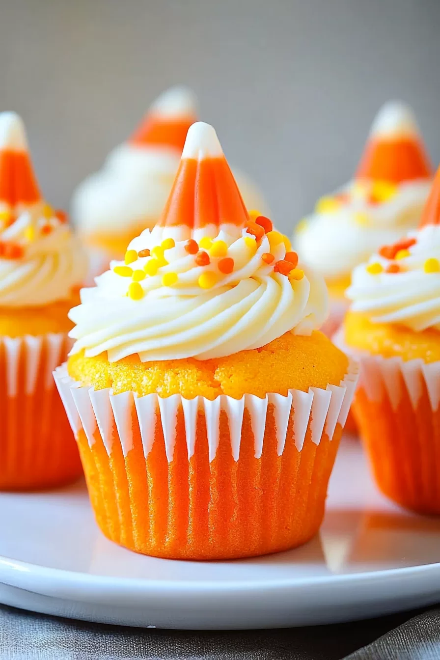 Easy Candy Corn Cupcakes