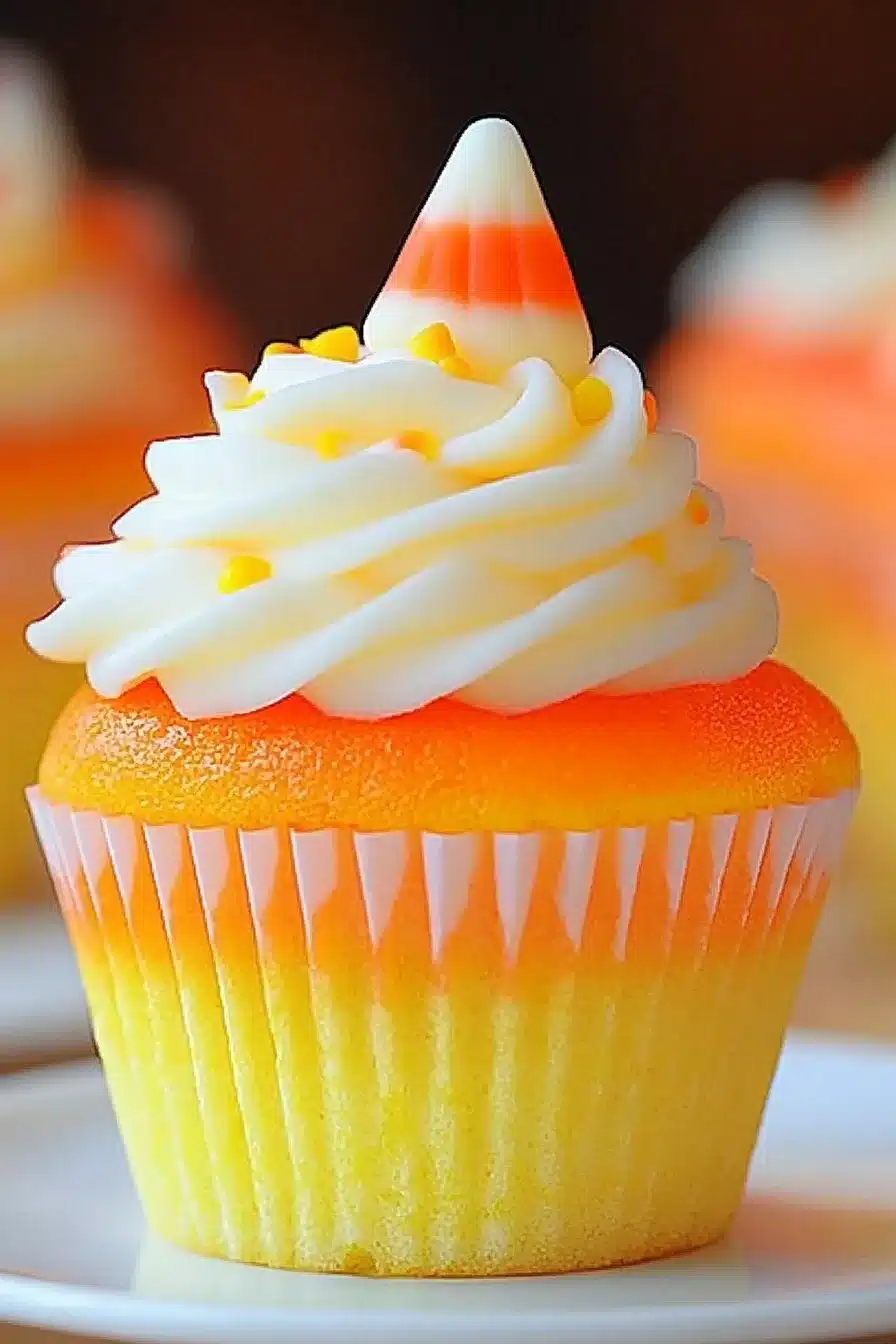 Easy Candy Corn Cupcakes