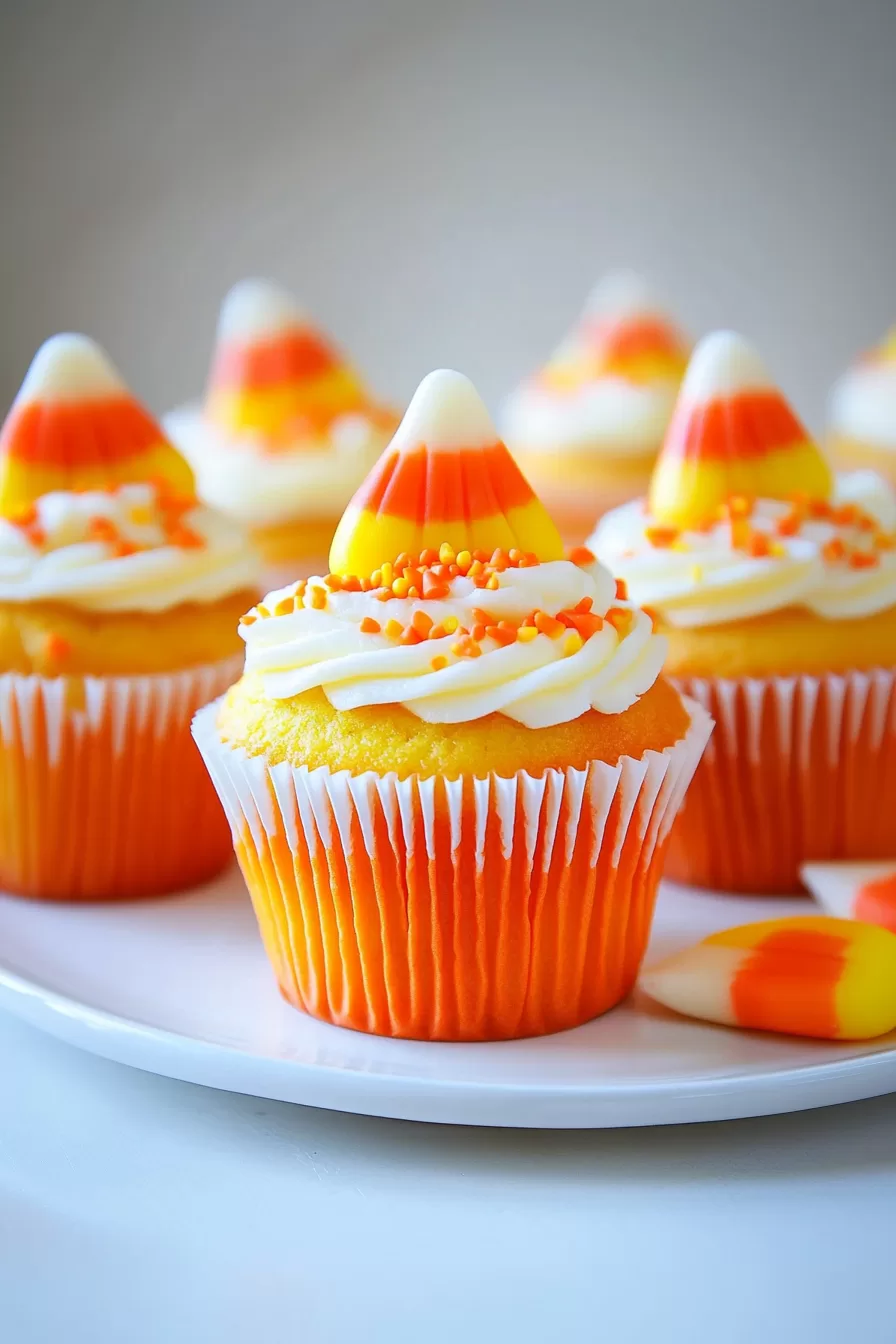 Easy Candy Corn Cupcakes
