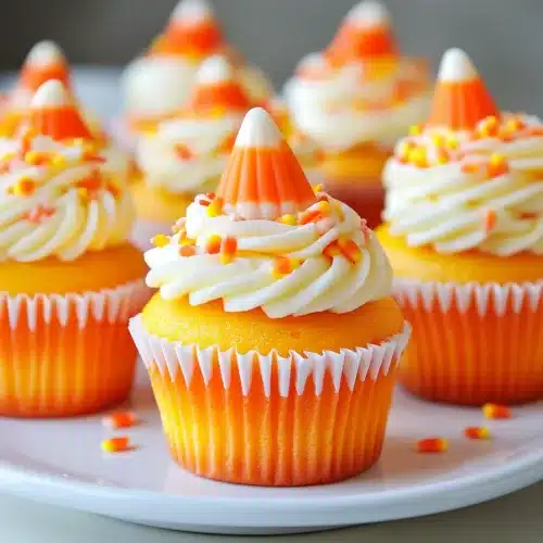 Easy Candy Corn Cupcakes