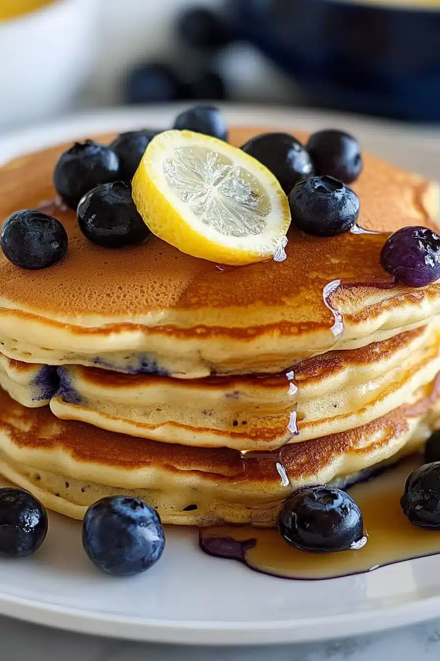 Homemade Lemon Blueberry Pancakes