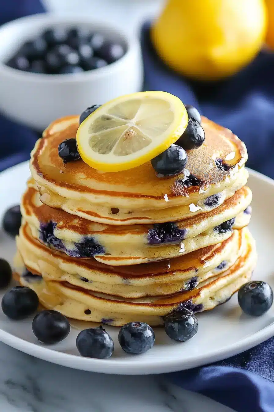 Homemade Lemon Blueberry Pancakes