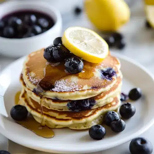 Homemade Lemon Blueberry Pancakes