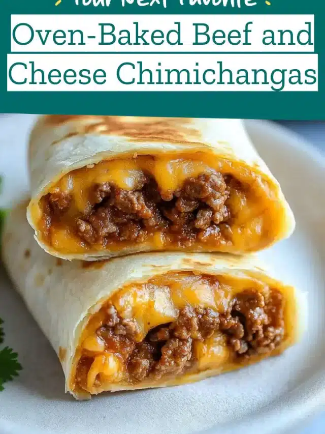 Oven-Baked Beef and Cheese Chimichangas