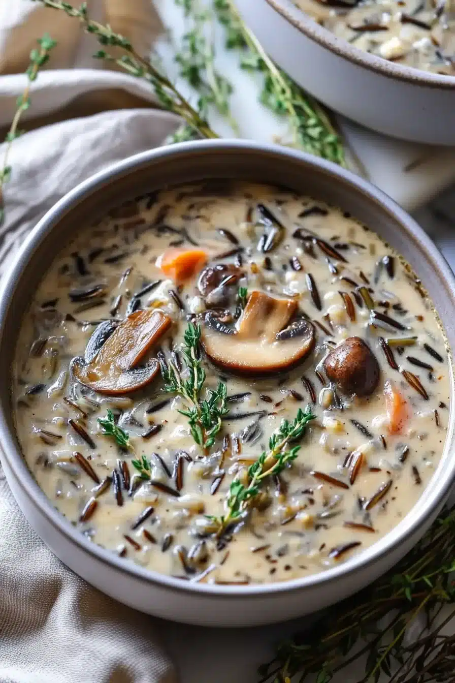 Creamy Wild Rice and Mushroom Soup